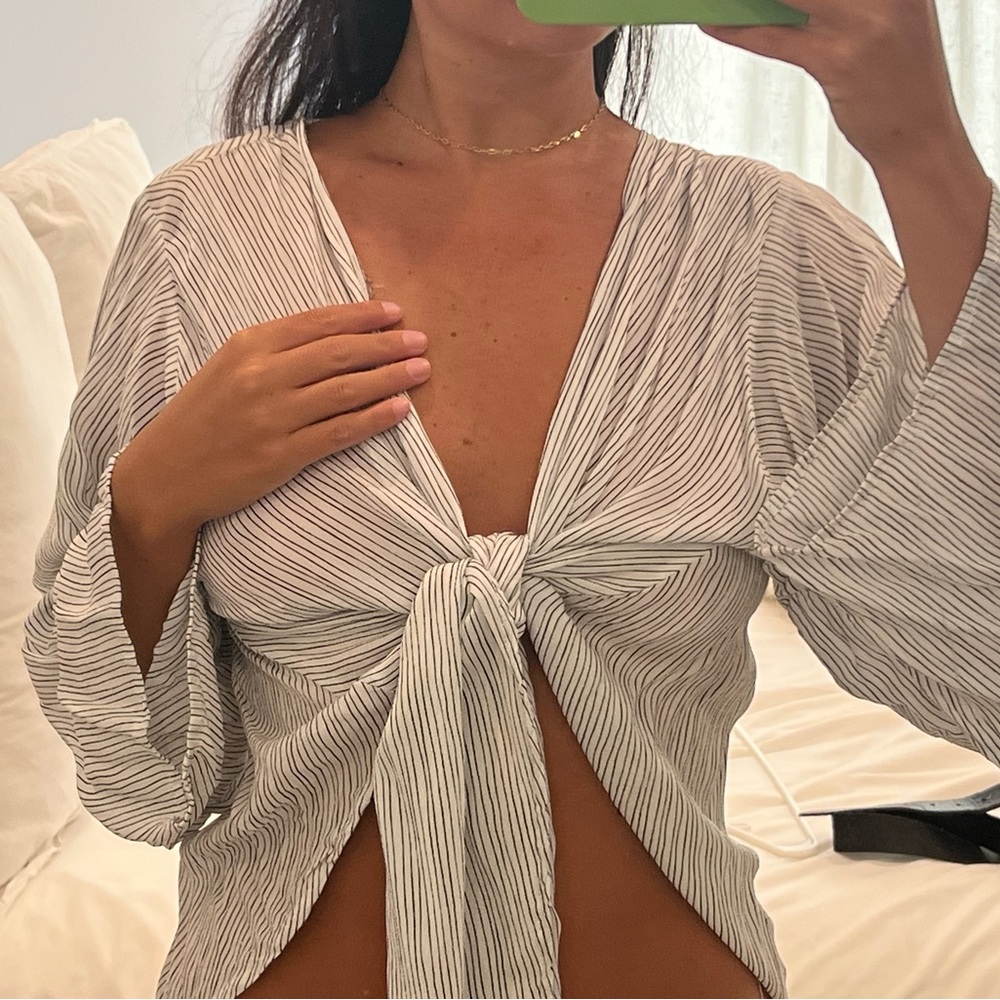 Tie front blouse